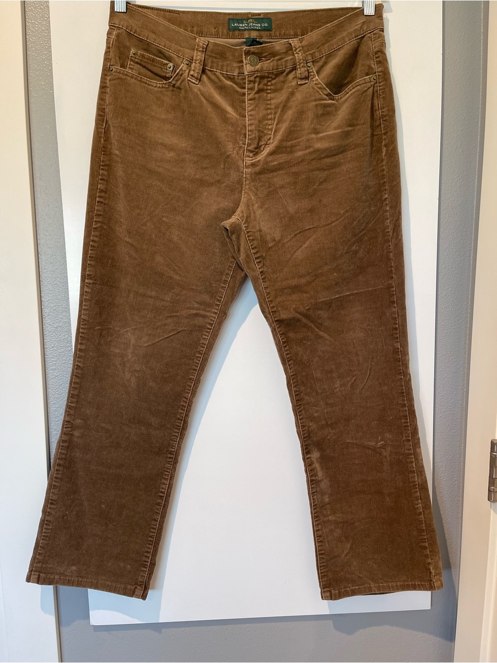Lauren Ralph Lauren Women’s Size 10 Brown Corduroy Pants Stretch Straight Leg